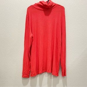 NWT! LOFT Pink Peach Stripes Turtle Neck Tunic Long  Sleeve Shirt!